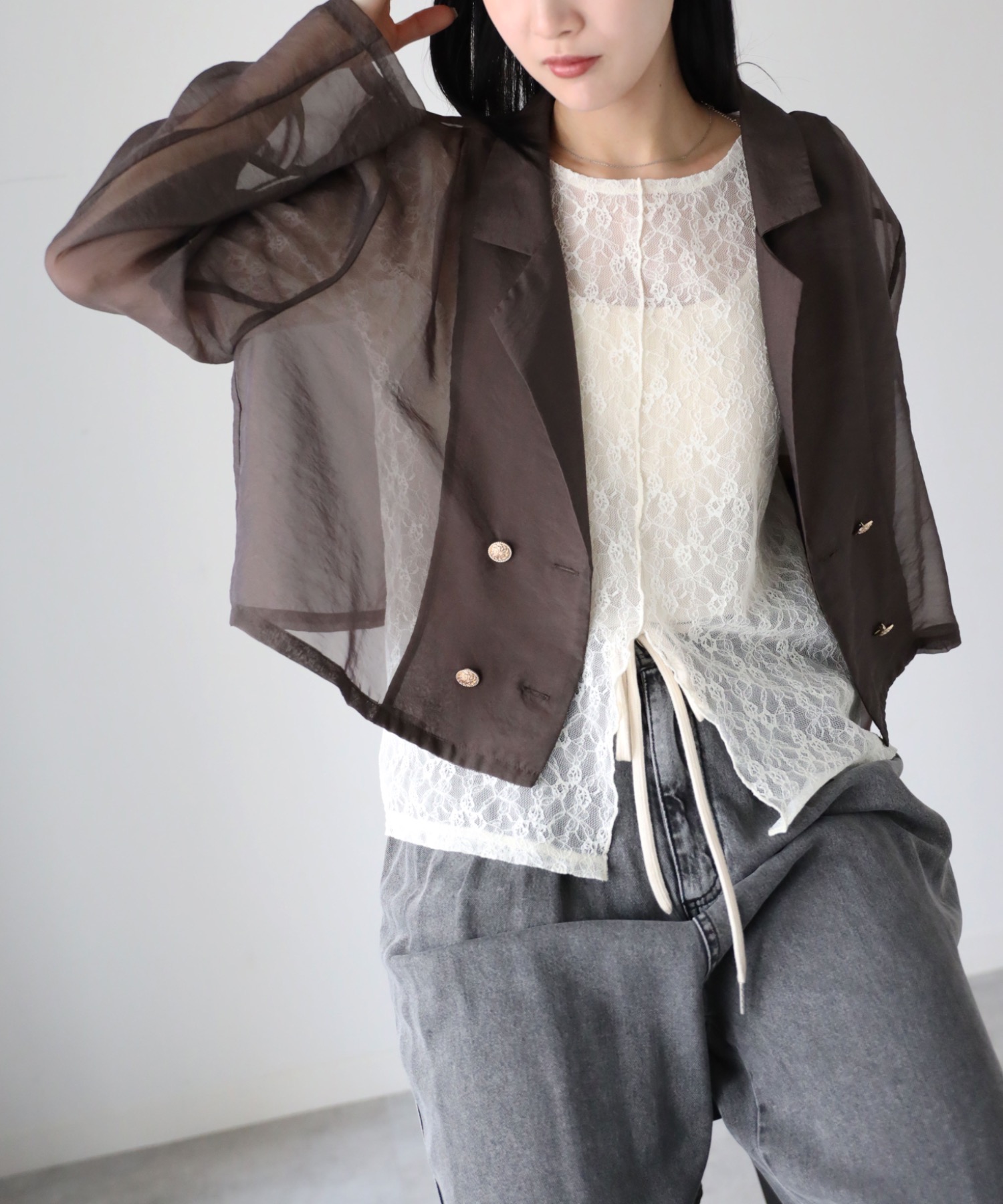 model：164cm. 着用サイズ：FREE