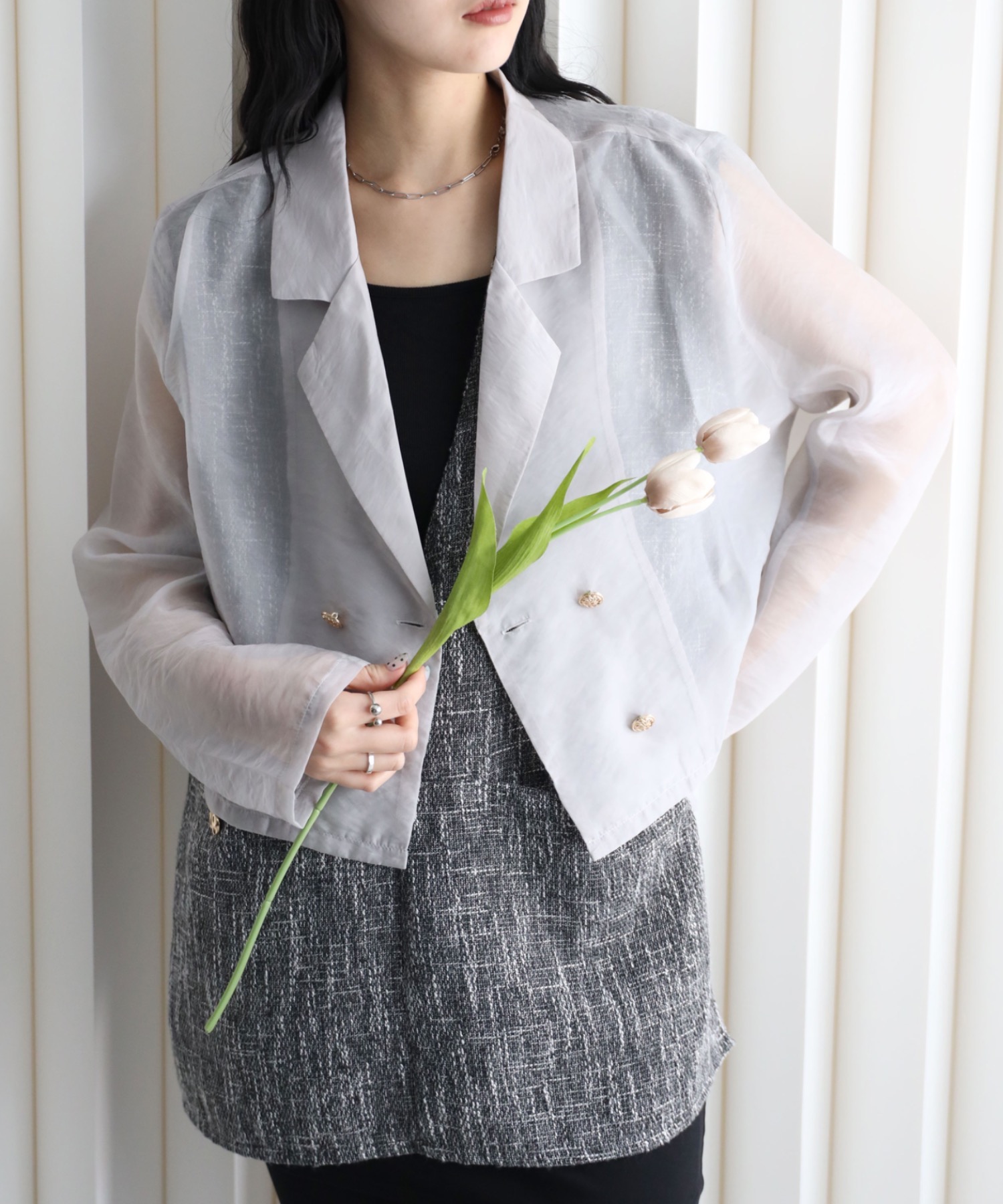 model：164cm. 着用サイズ：FREE