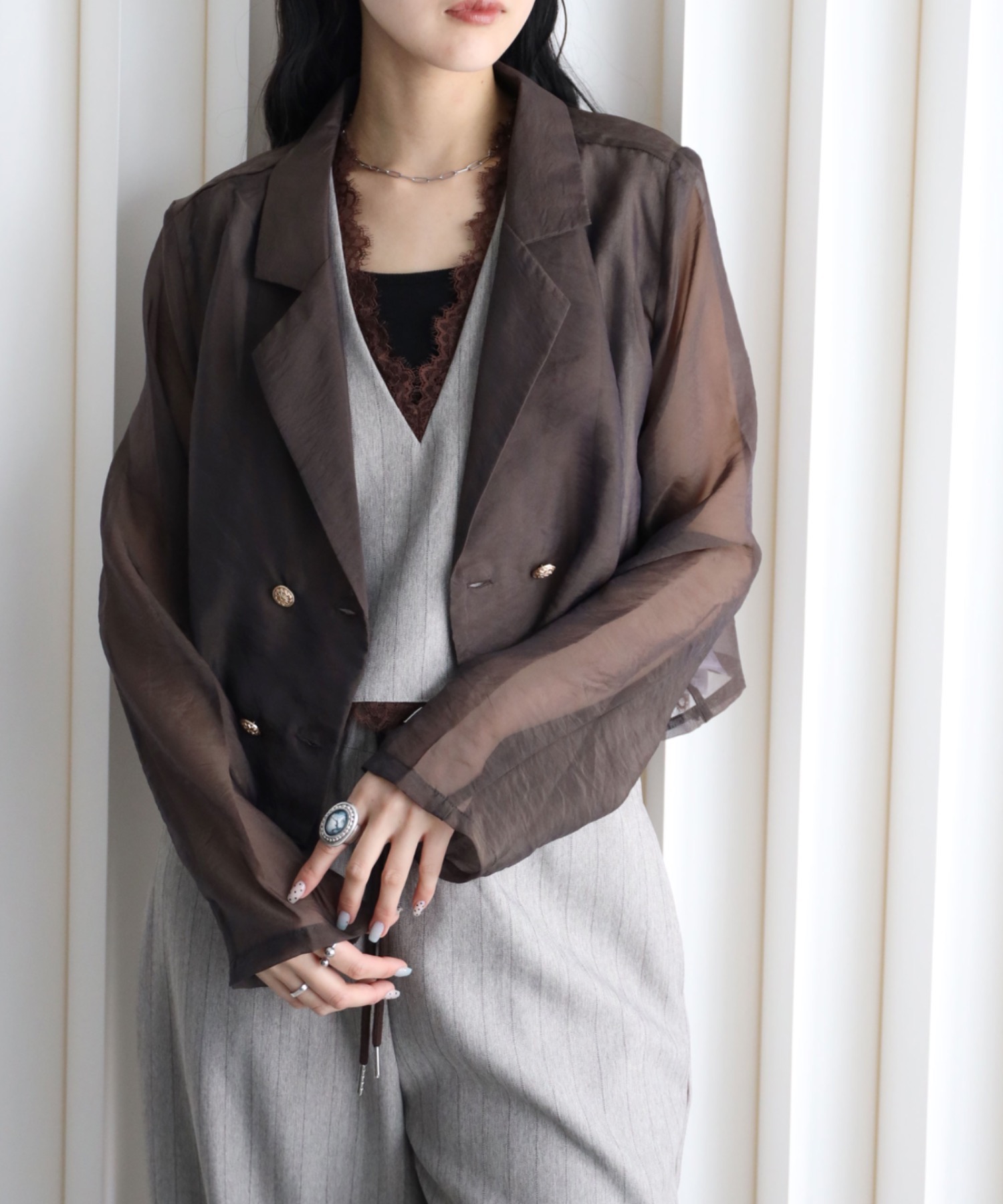 model：164cm. 着用サイズ：FREE
