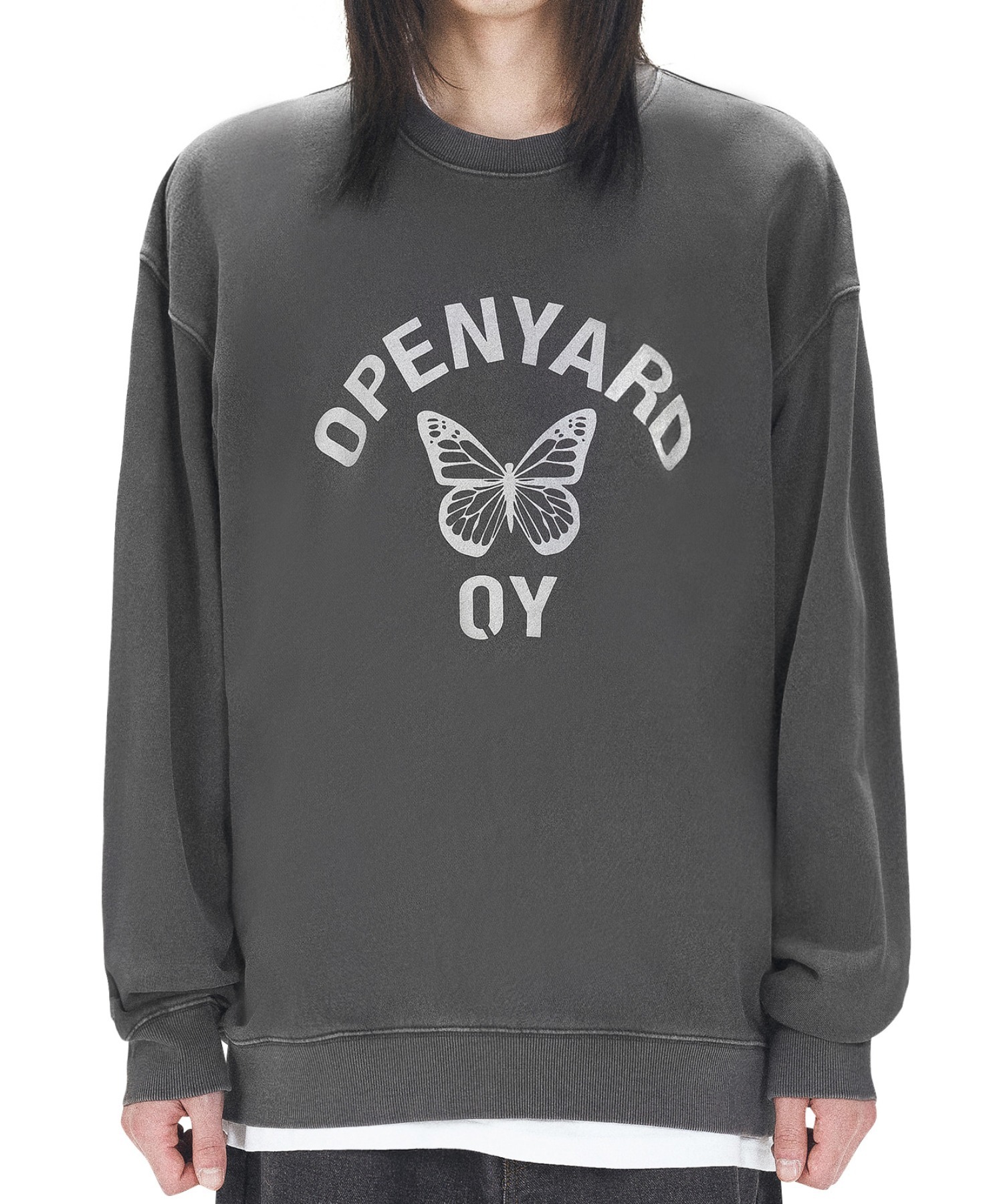 ★OY★BUTTERFLY LOGO LONG SLEEVE-WHITE★正規品/韓国直送料込 OY オーワイ 蝶ロゴ ロンT BUTTERFLY LOGO LONG SLEEVE/全2色