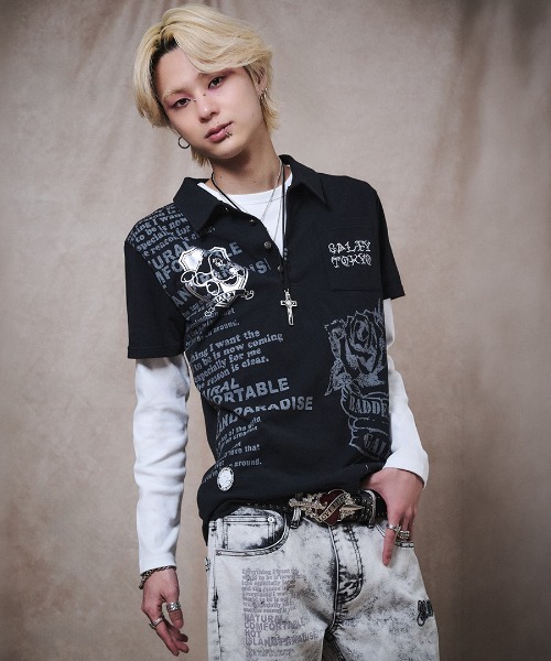 A'GEM/9 × .kom 『GALFY/ガルフィー』/爆アゲギラポロシャツ セレクト
