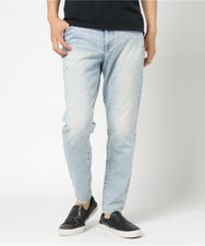 USED加工デニム 八分丈テーパードパンツ