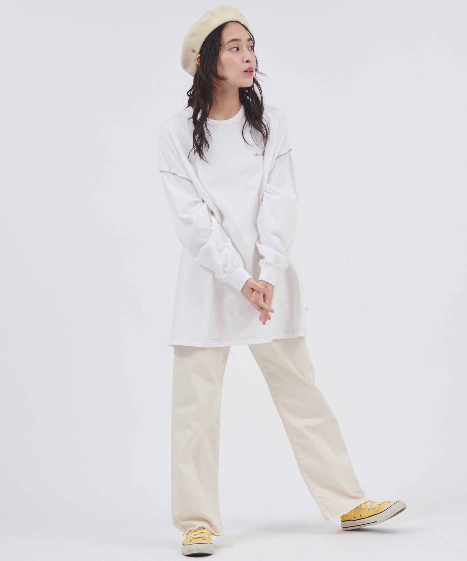 CONVERSE/コンバース 天竺メローデザインビッグシルエット長袖