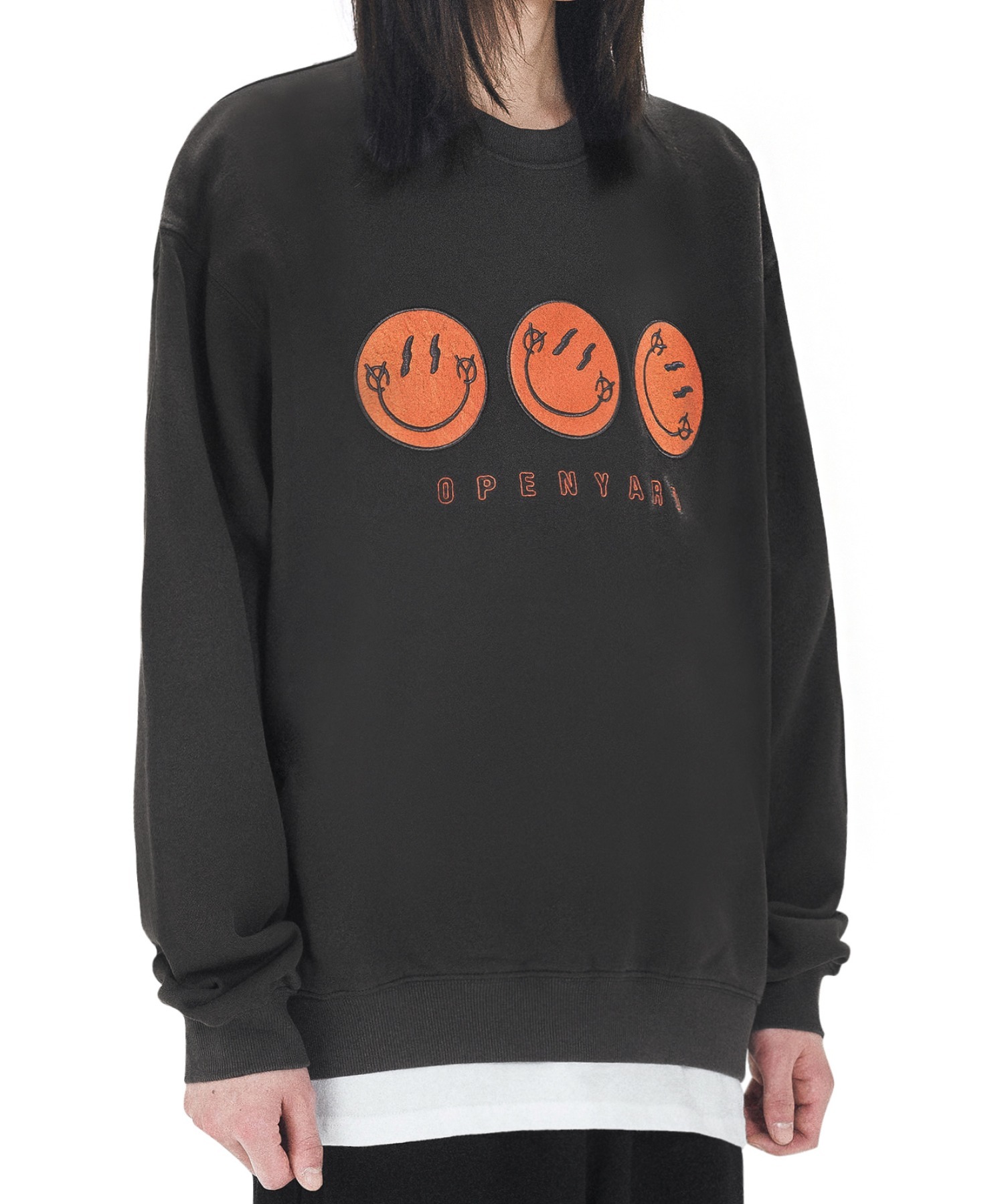 ★OY★ TRIPLE SMILE LOGO MTM - CHARCOAL★正規品/韓国直送料込 OY/オーワイ』 TRIPLE SMILE LOGO MTM/トリプル スマイルロゴ