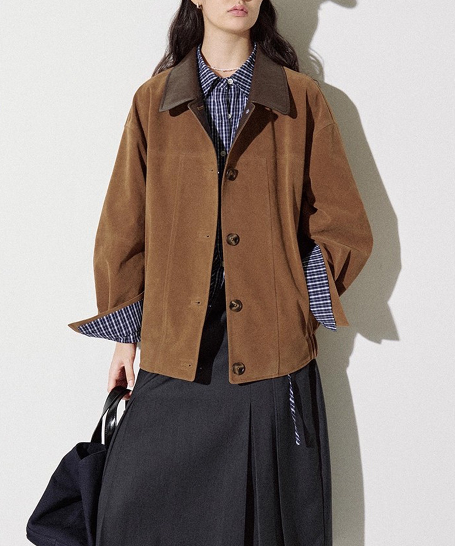 ブラウン コットンジャケット コットン ジャケット 春夏秋 メンズテーラード、ブレザー ウォルナット