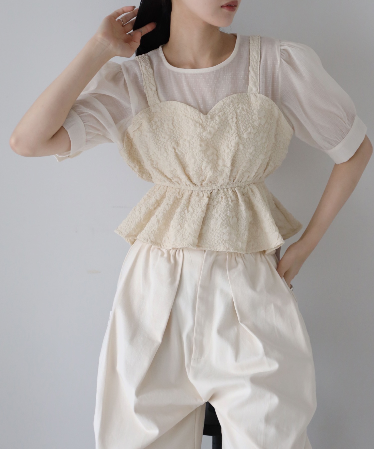 model：164cm. 着用サイズ：FREE