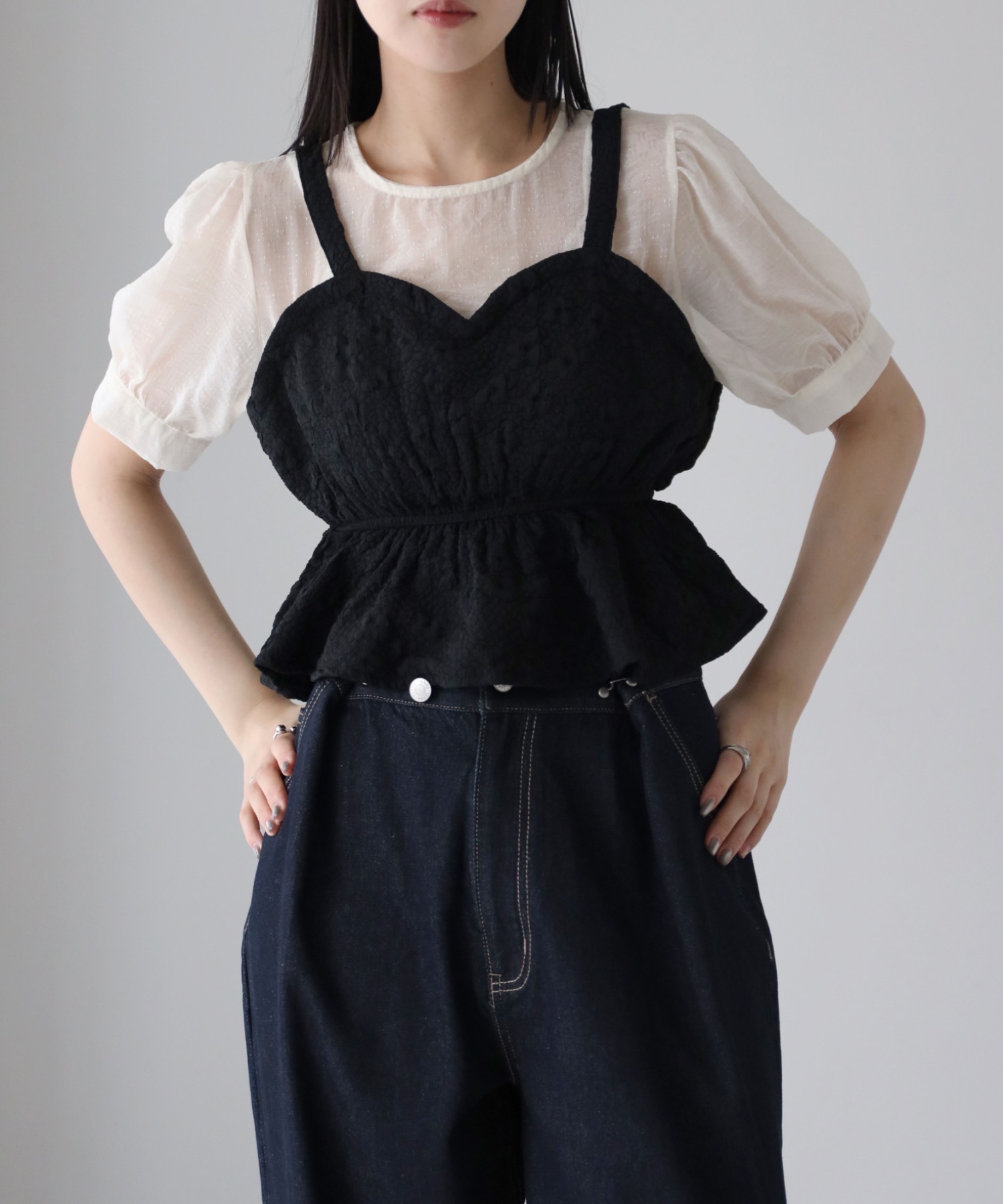 model：164cm. 着用サイズ：FREE
