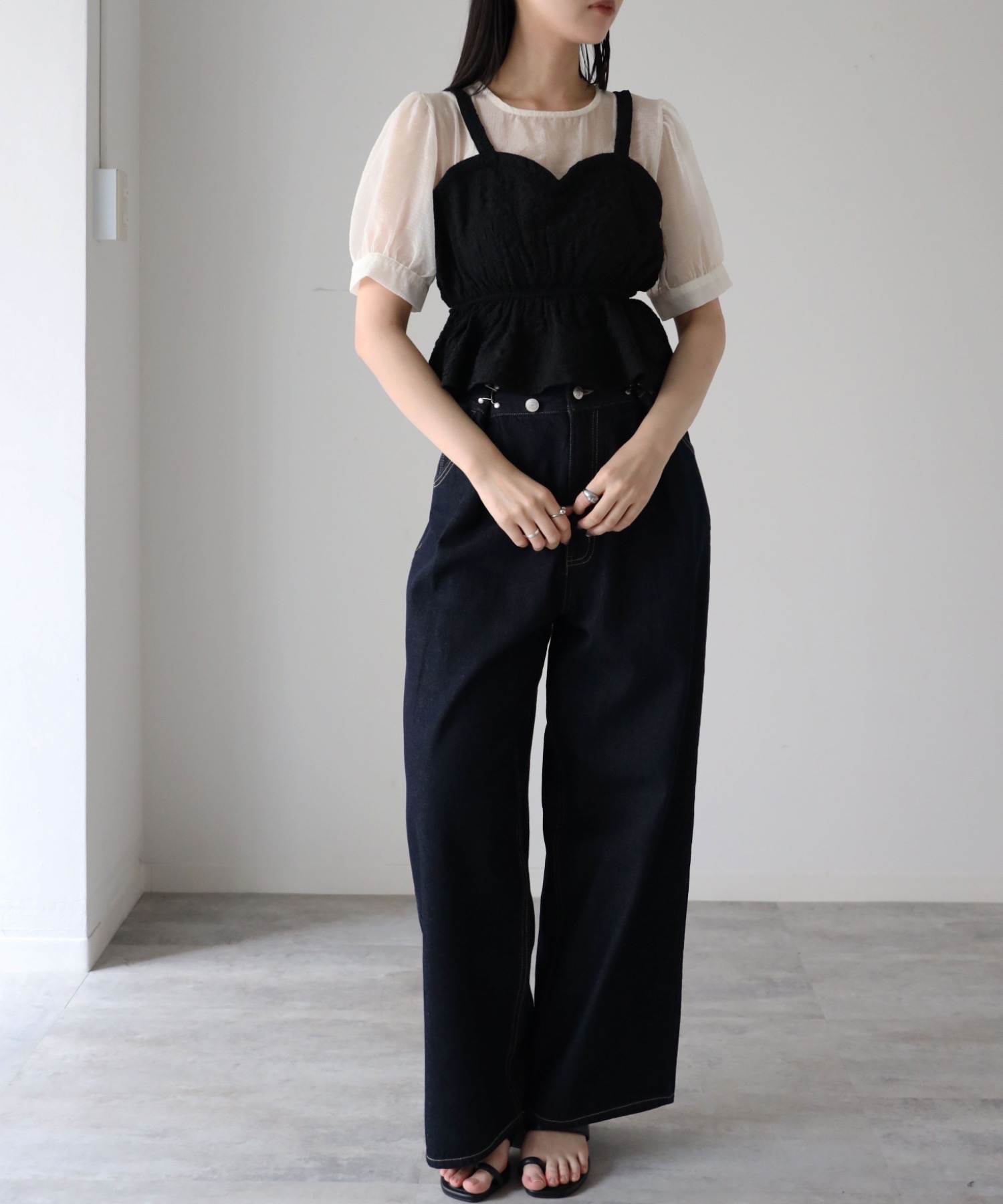 model：164cm. 着用サイズ：FREE