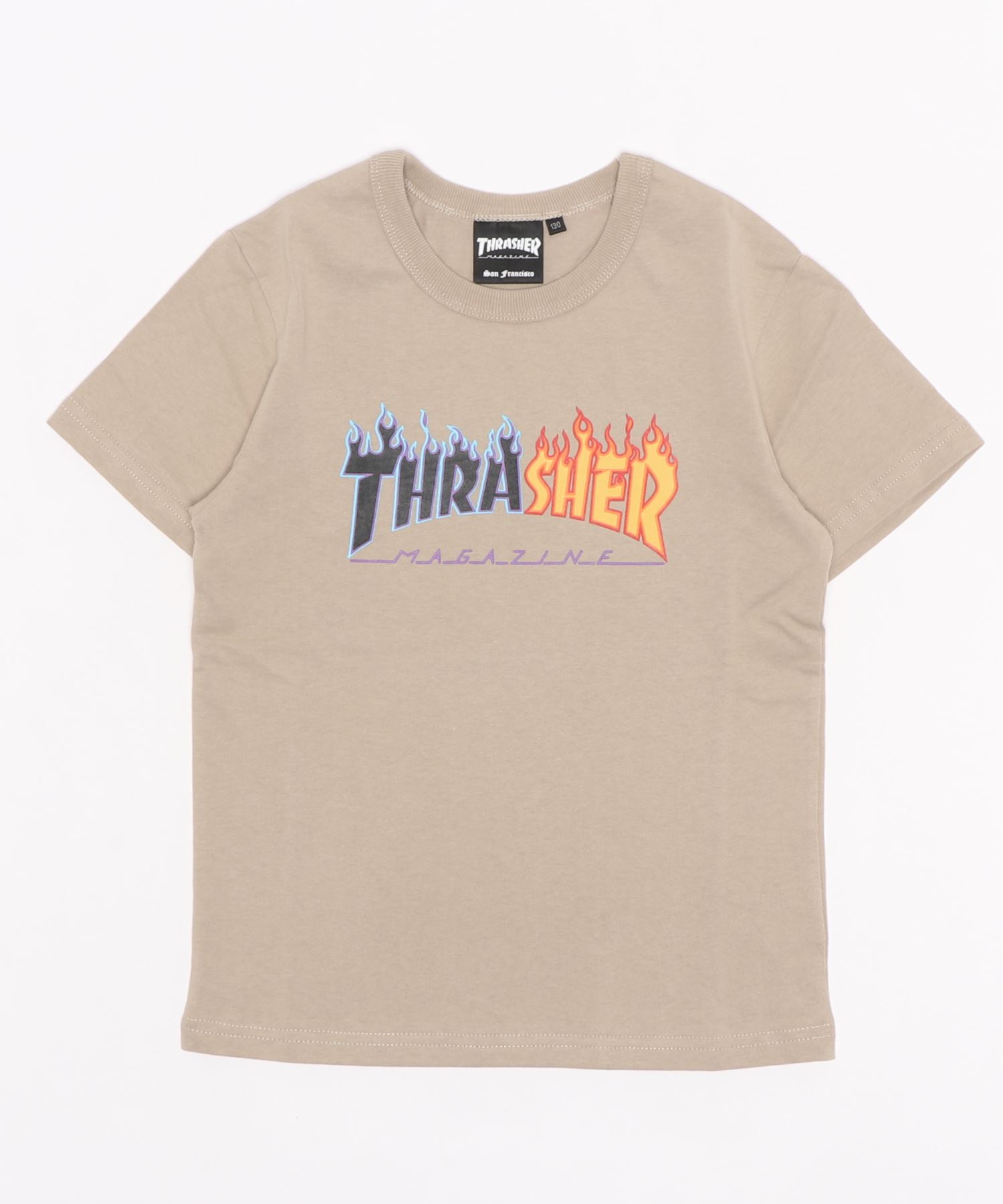 セール特価品 THRASHERSPLIT FLAME YOUTH T-SHIRTS S スラッシャーキッズ半袖Tシャツ 人気の定番