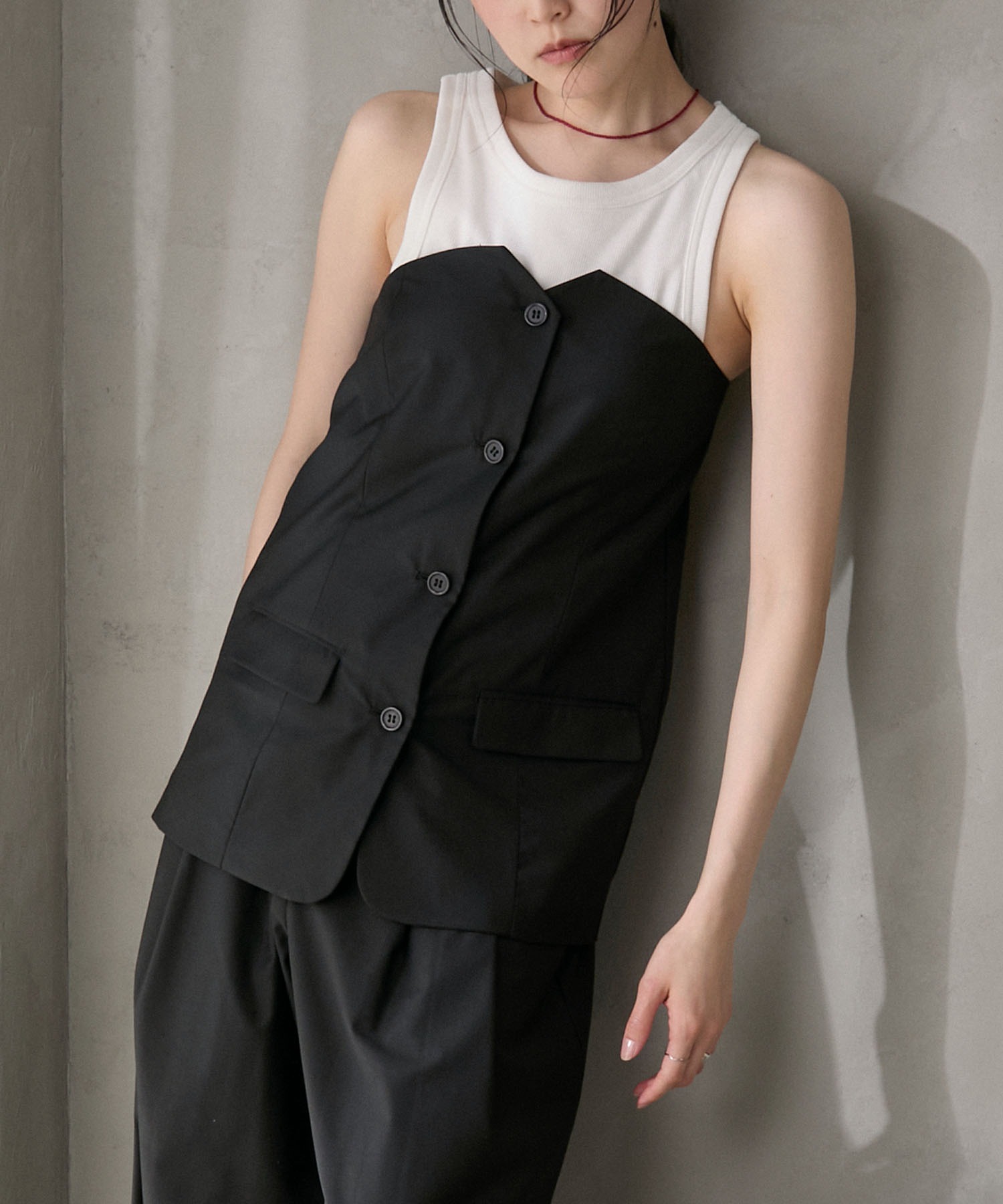 Jacket-like bare bustier / ジャケットライクベアビスチェ