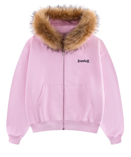 A'GEM/9 × .kom 『SUPPLIER/サプライヤー』 Faux Fur Cross Zip Hoodie