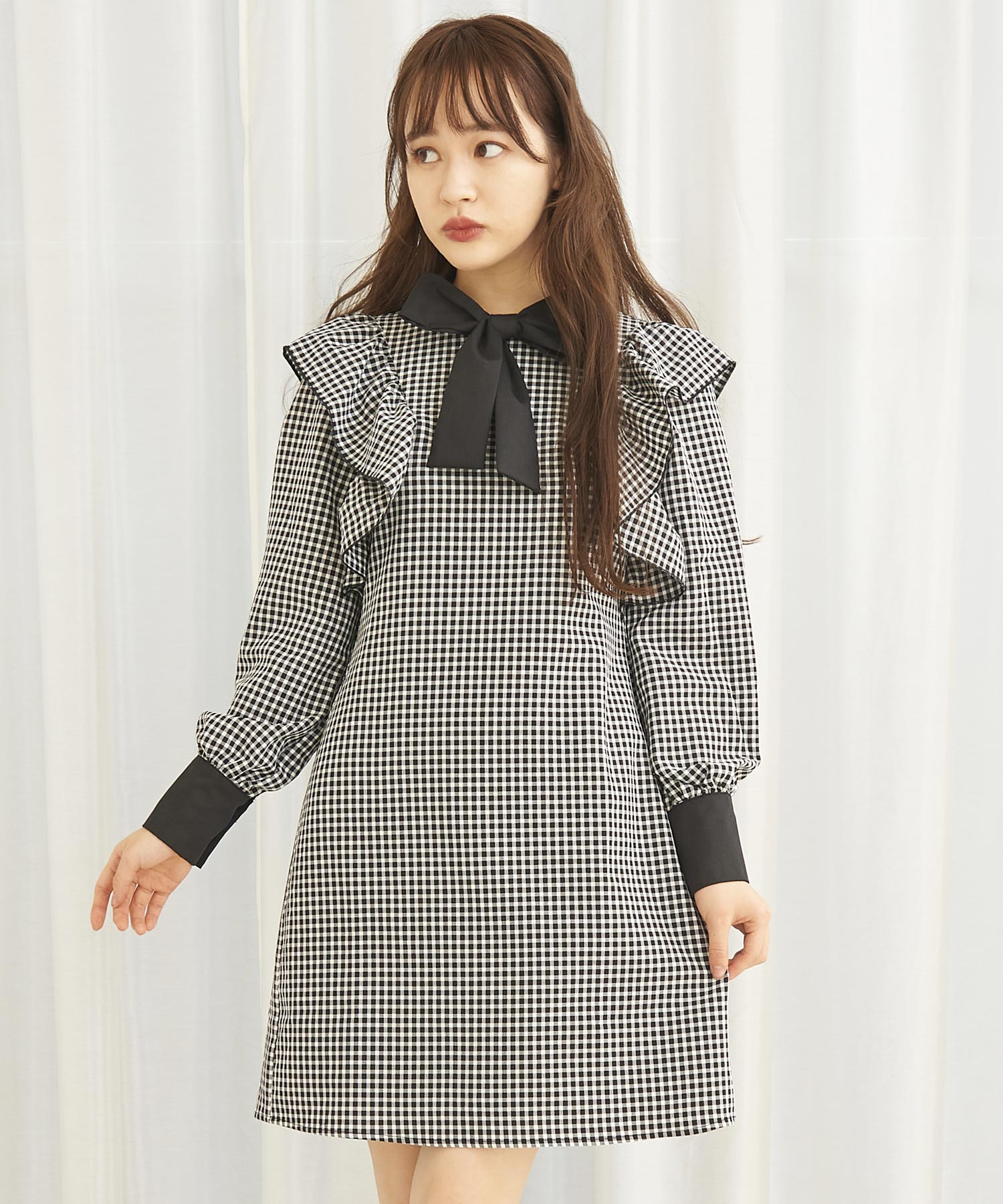 ボウタイチェックミニワンピース Titty Co Titty Co Online Store ティティーアンドコーオンラインストア