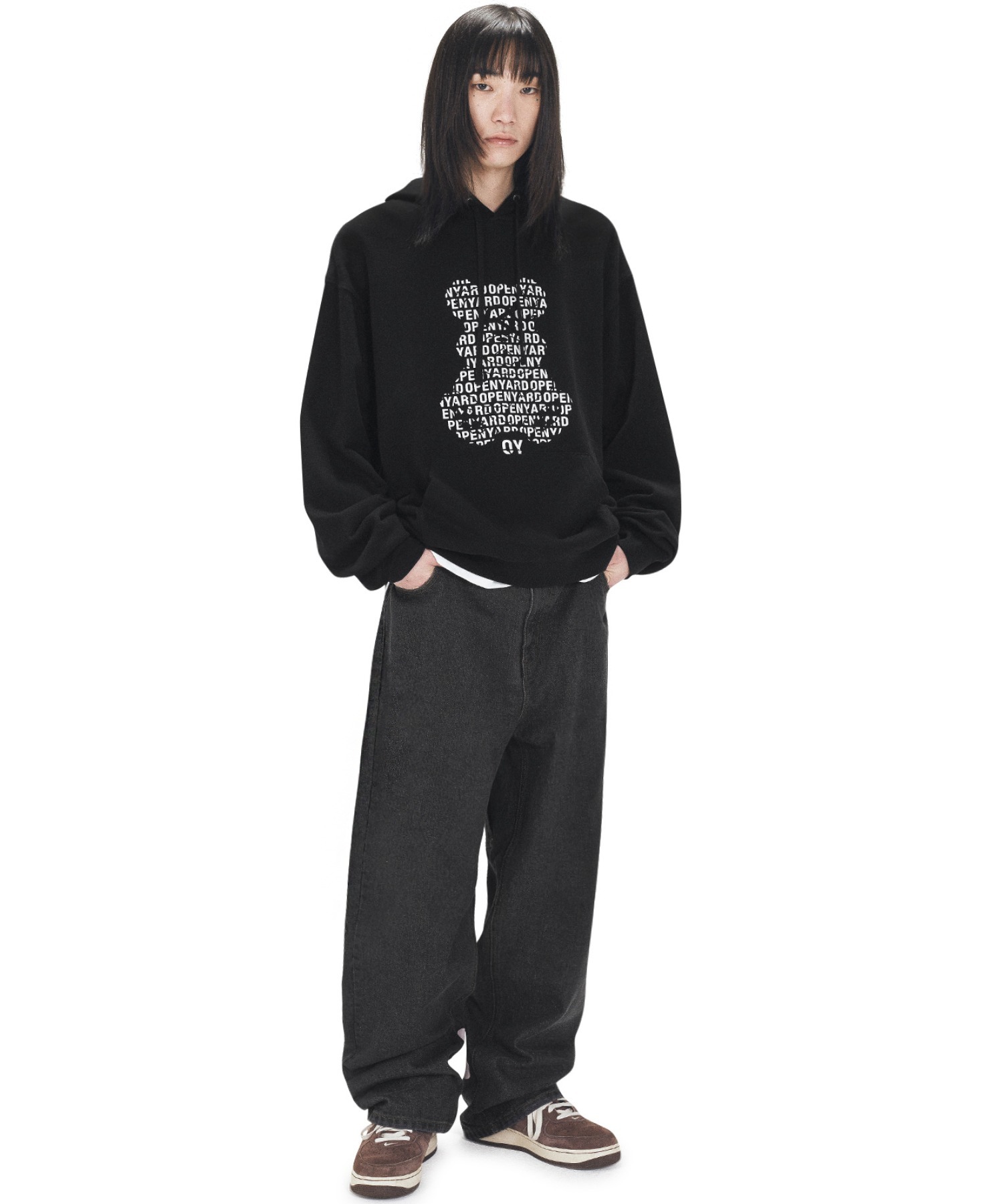 ★DXOH★Thunder logo pants bag ivory★正規品/韓国直送料込 ☆DXOH☆Thunder logo pants bag ivory☆正規品/韓国直送料込