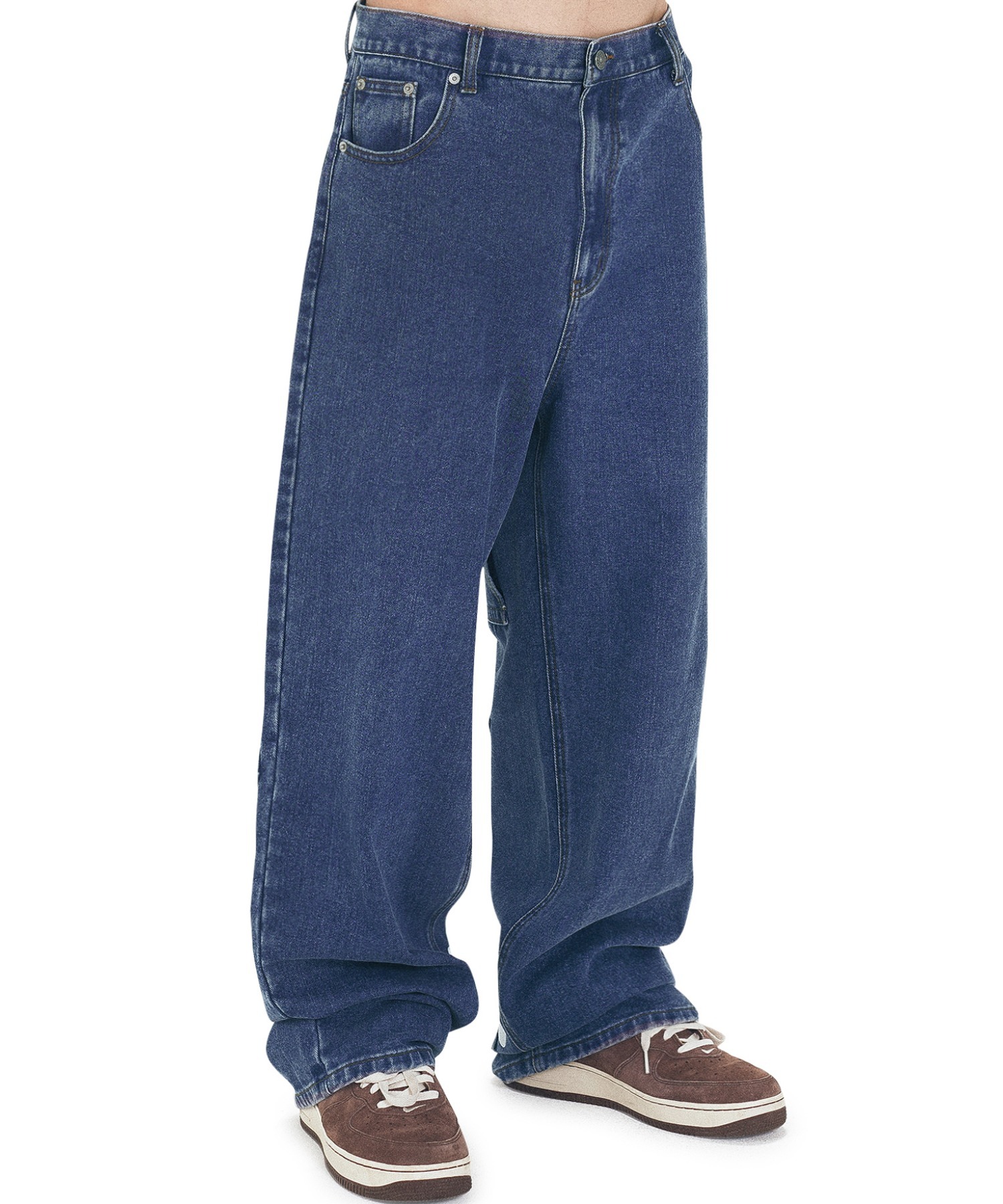★韓国人気★aeae★DENIM WORK PANTS 韓国系】パッチワークデザインジーンズ | AMOURETVIE STORES店