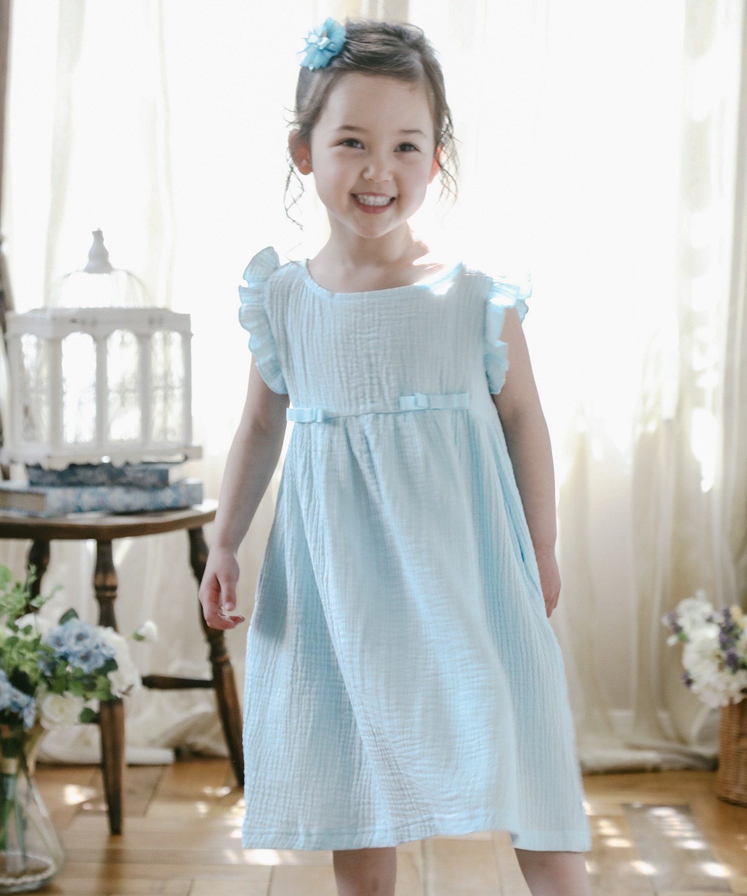 ノースリーブダブルガーゼワンピース