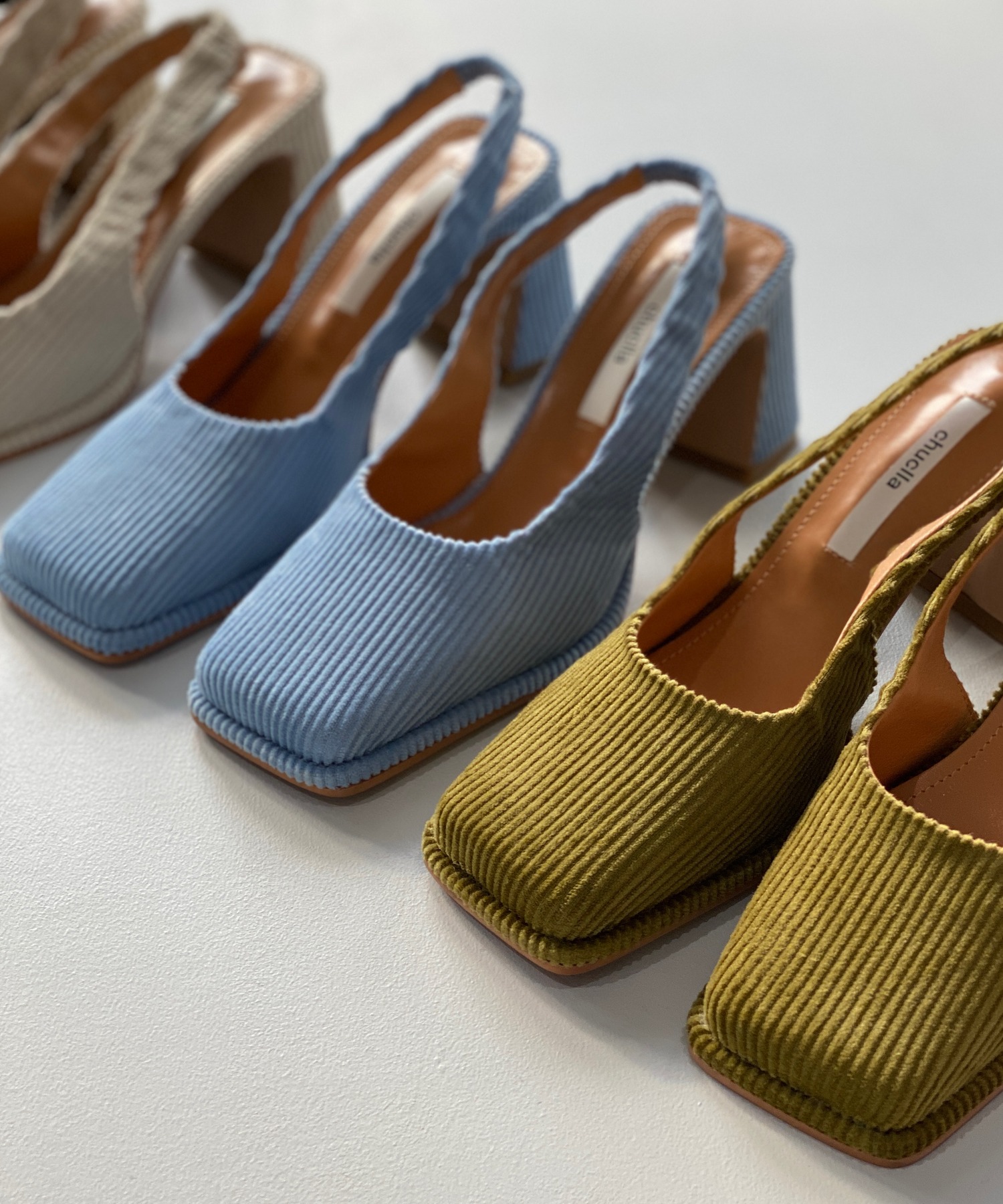 Corduroy back strap pumps chs21a032-ファッション通販サイト