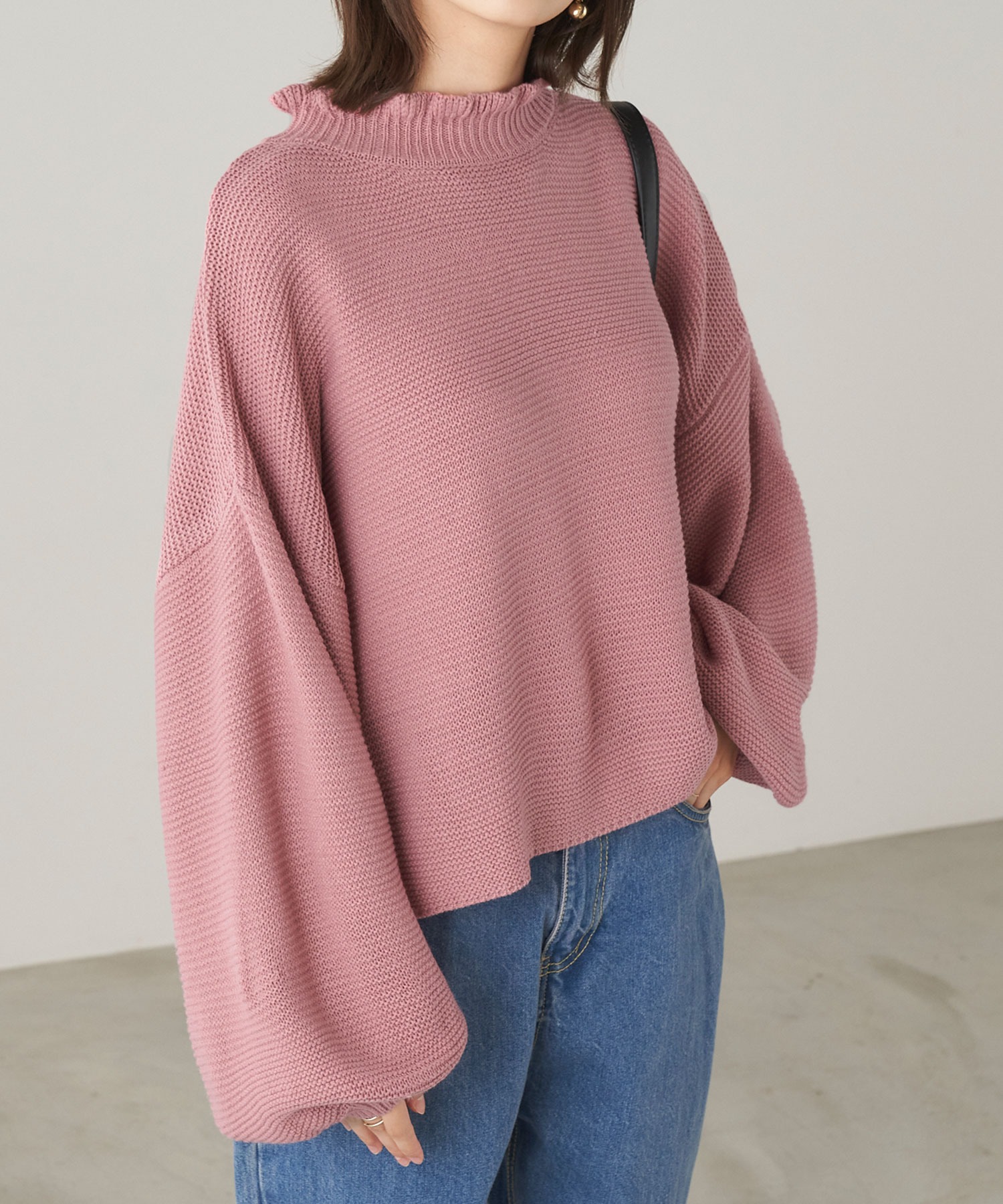 バルーンスリーブサイドスリットハイネックニットトップス Zozotown限定アイテム Adolescence Chaco Closet チャコクローゼット 公式オンラインストア