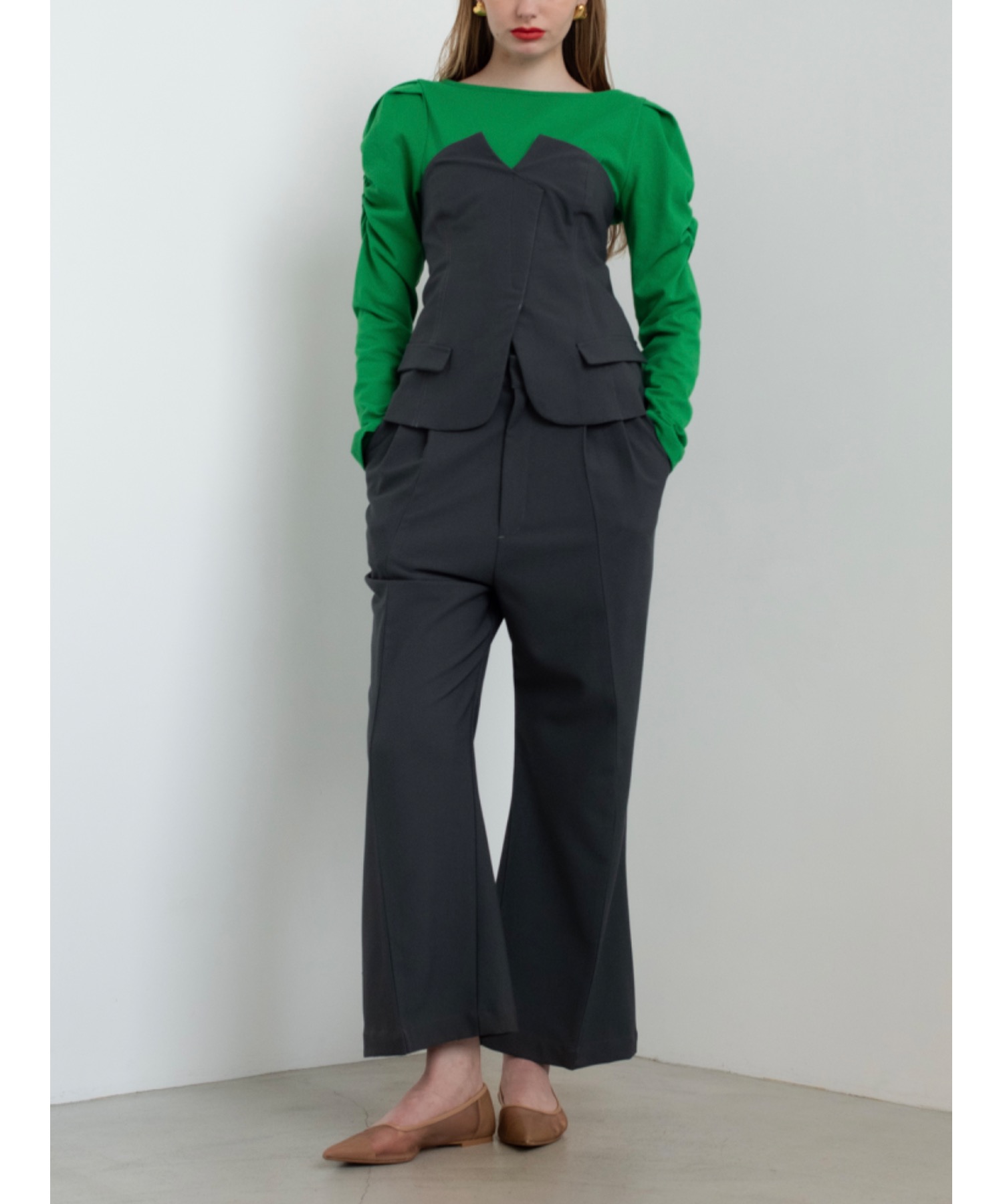 【Exclusive Line】bustier layered slacks