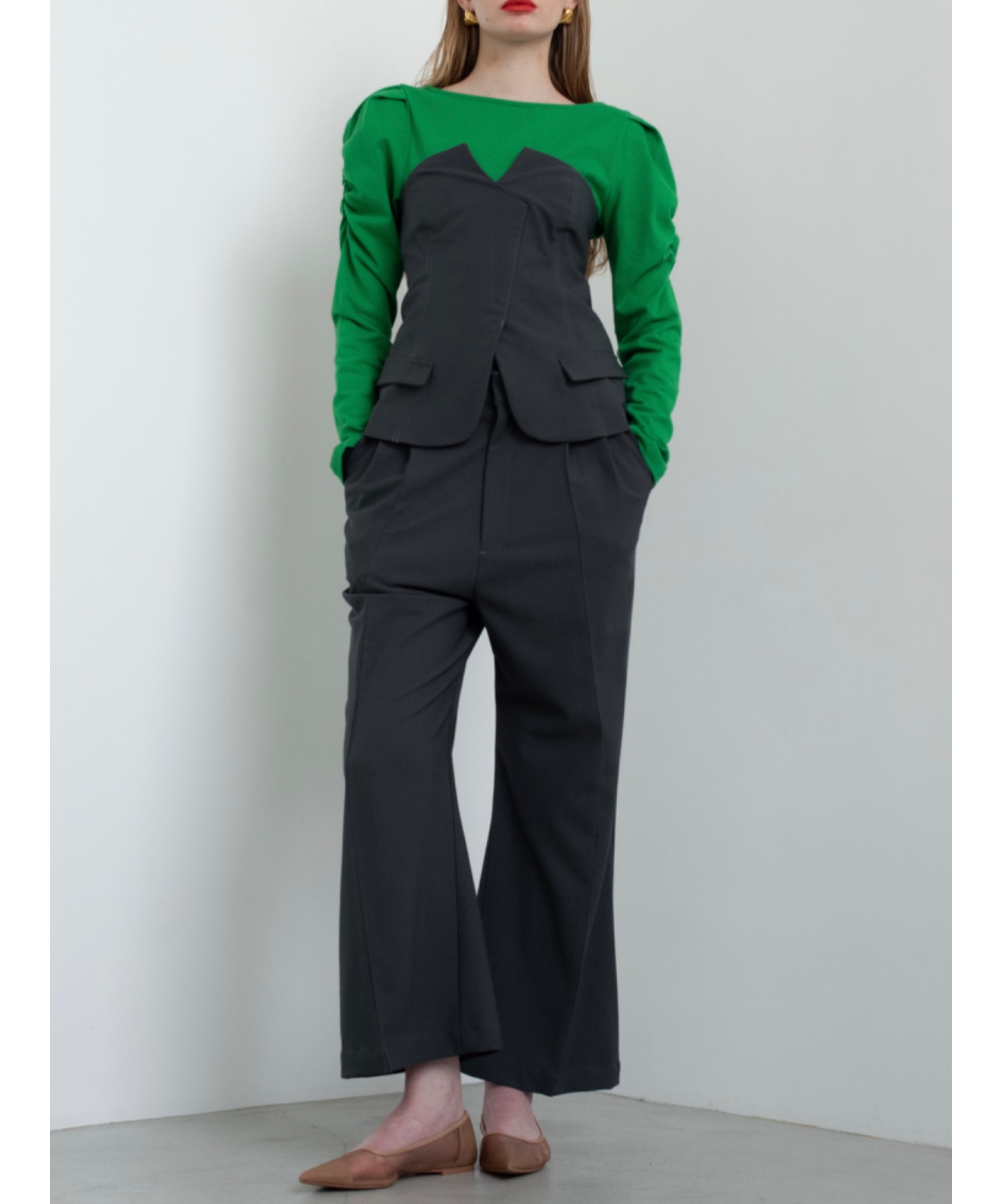 【Exclusive Line】bustier layered slacks