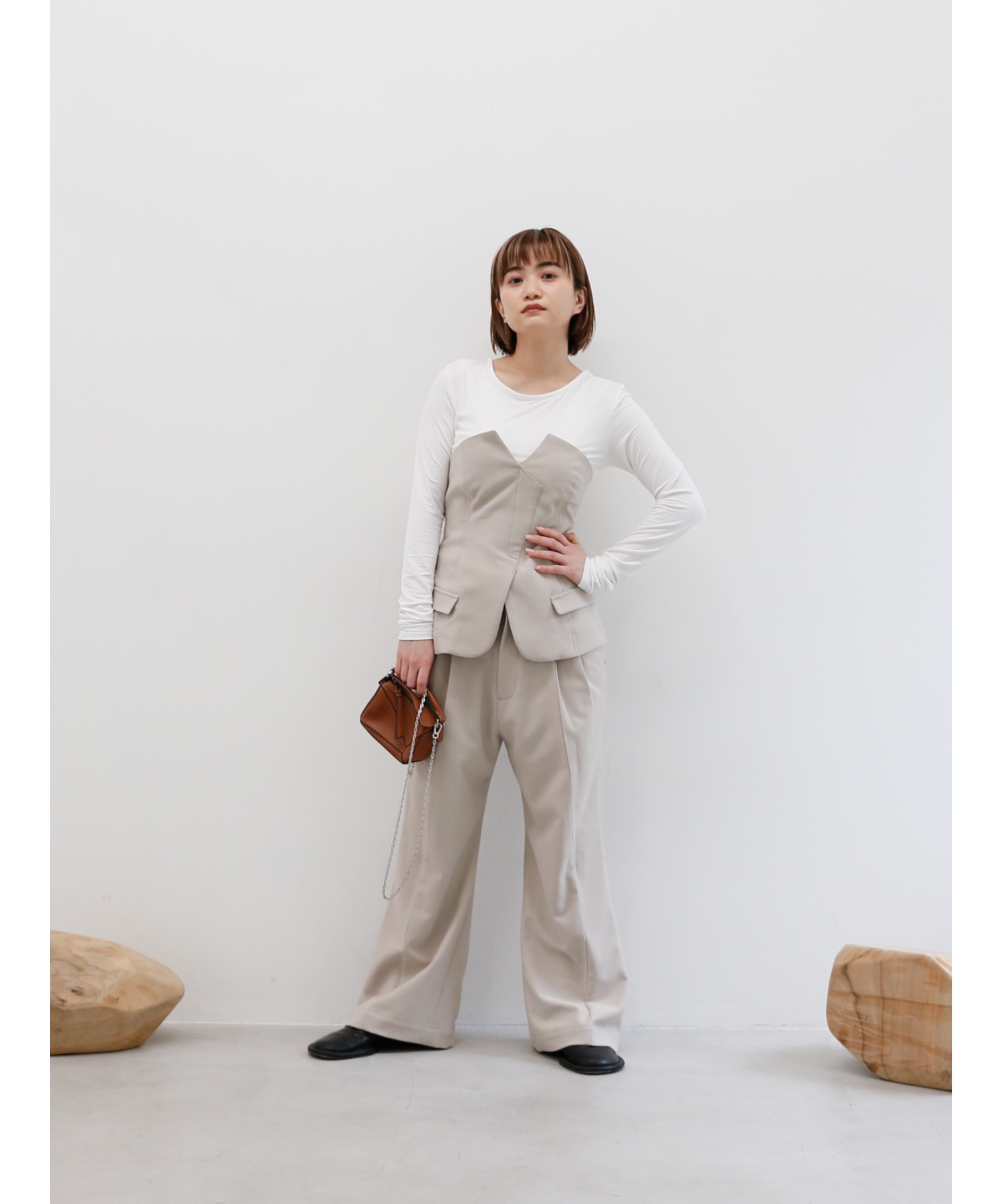 【Exclusive Line】bustier layered slacks