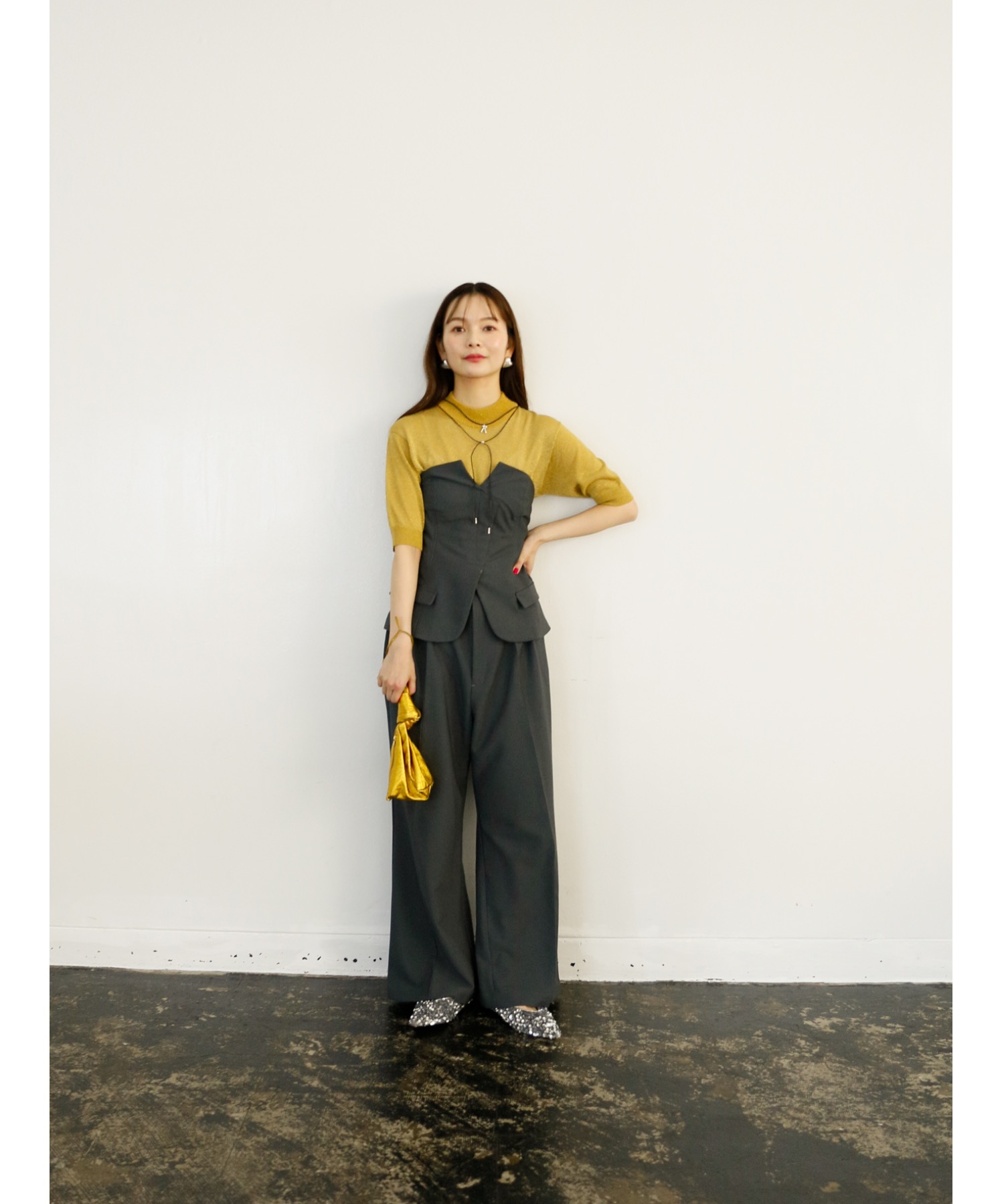 【Exclusive Line】bustier layered slacks