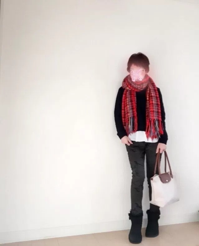 MOTHER HOUSE 赤 チェック柄 マフラー カシミヤチェックマフラー RED