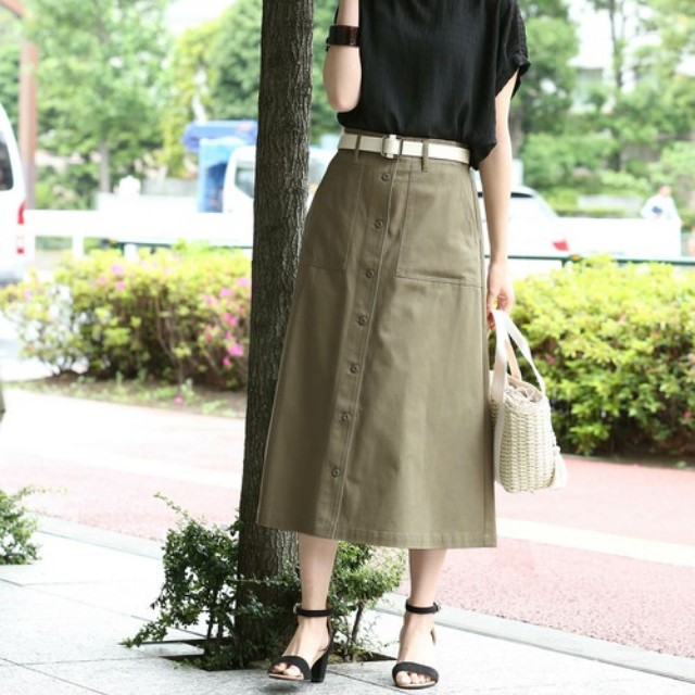 著名な 看板 叫ぶ カーキ 色 スカート コーデ 夏 Marumiya M Jp