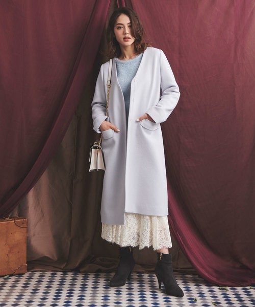 水色コートコーデ特集 冬の大人可愛い着こなしを種類別にご紹介 Zozotown