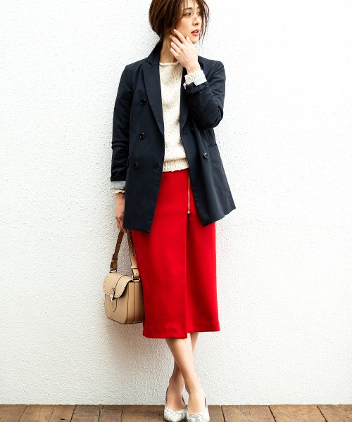 赤スカートの冬コーデ特集 30代40代の大人ファッションを参考にしよう Zozotown