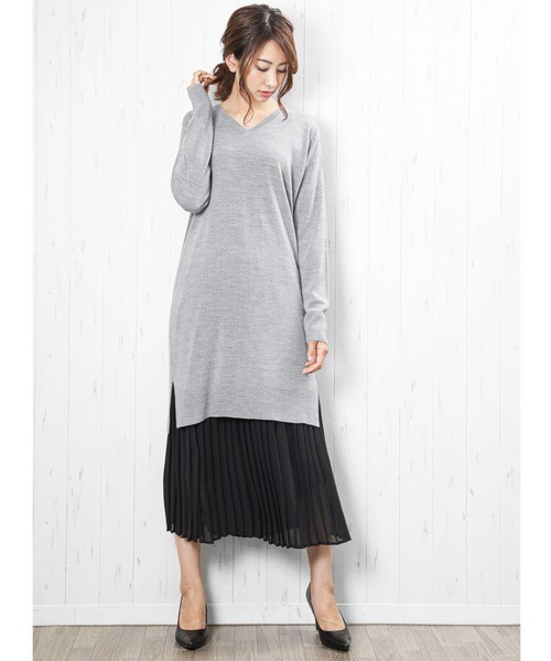 秋のグレーワンピースコーデ特集 最新 合う靴やレイヤードスタイルを紹介 Zozotown