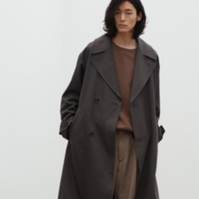 【WYM 未使用】MINIMAL WIDE TRENCH COAT ネイビー