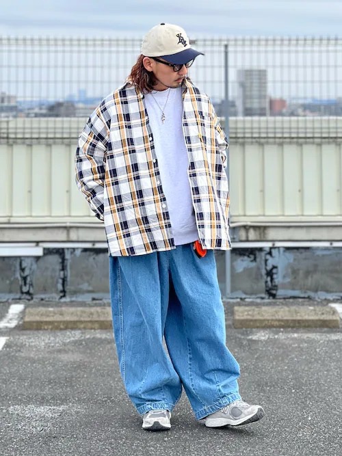 【90s ポロラルフローレンチャップス❗️】ドッグタウン　ネルシャツ　青チェック