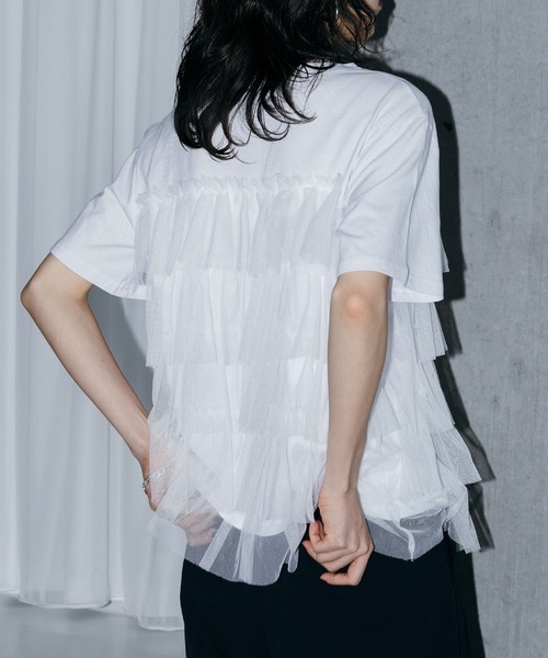 ETRE TOKYO◆ スリットスリーブリングドットトップス、メッシュニットPT ETRE TOKYO（エトレトウキョウ）の「スリットスリーブリング