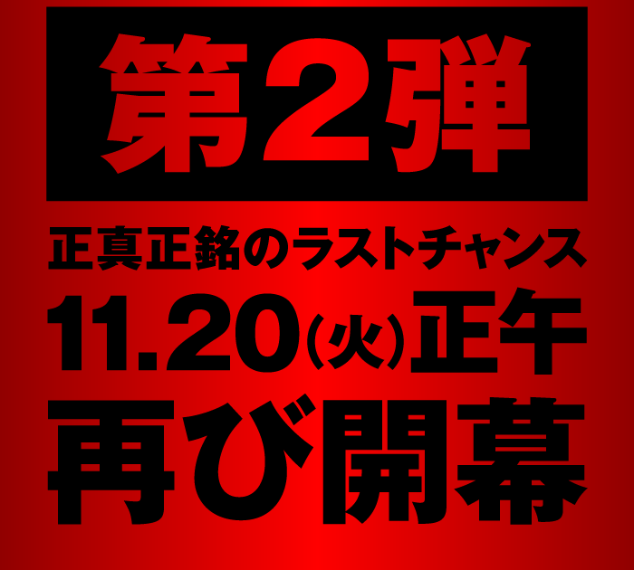 11月20日正午再び開幕