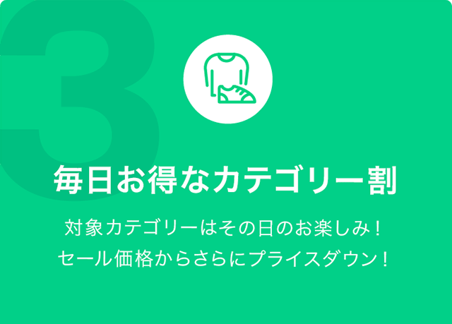 毎日お得なカテゴリー割