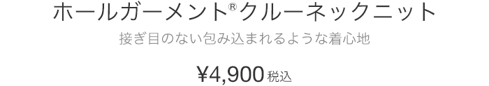 ホールガーメント®クルーネックニット 接ぎ目のない包み込まれるような着心地 ¥4,900税込