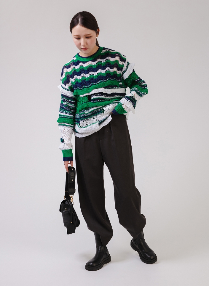 malamute wavy knit ブラック