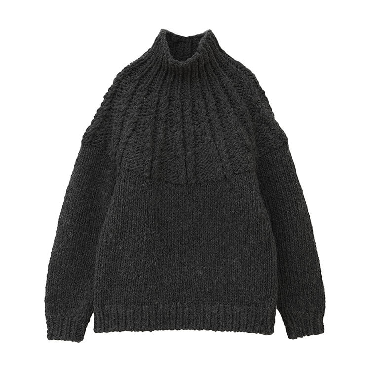 CLANE/クラネ】DOUBLE FACE SENTER SLIT RIB KNIT TOPS/ダブルフェイス ...