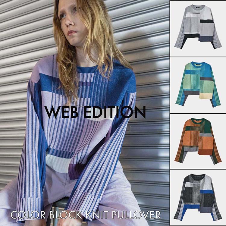 AULA AILA/AULAiAEAC/AEj̃Vbvj[XuyWEBzCOLOR BLOCK KNIT PULLOVERIv
