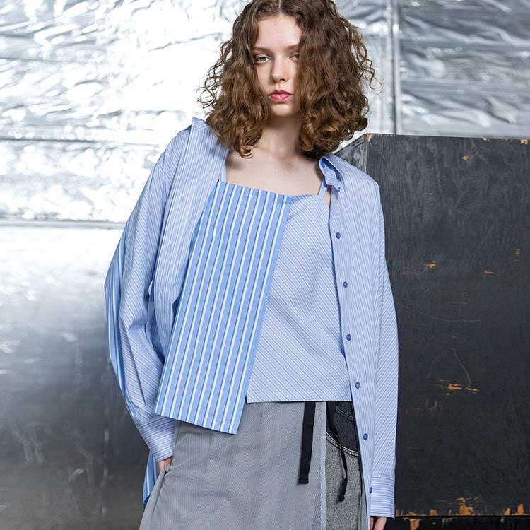 AULA AILA/AULA�i�A�E���A�C��/�A�E���j�̃V���b�v�j���[�X�u2��ނ̃X�g���C�v���g�����A�V���c�ƃL���~�g�b�v�X�̃Z�b�g�B�v