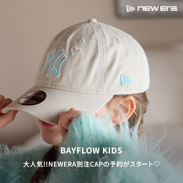 BAYFLOW�i�x�C�t���[�j�̃V���b�v�j���[�X�u�n�[�g���S��2�e�I�I�yNEW ERA(�j���[�G���j�z�ʒ� LOGO H CAP(KIDS)�v