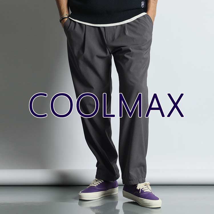 COOLMAX POLY TROPICAL CLOTH EASY PANTS：吸汗速乾 クールマックス