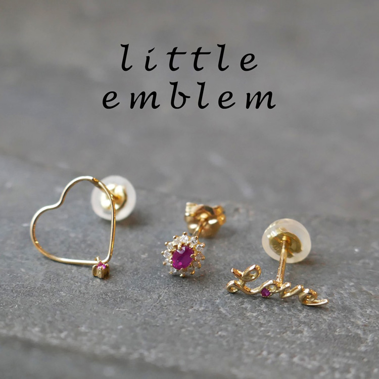 一筆書きハートピアス（ピアス（片耳用））｜little emblem
