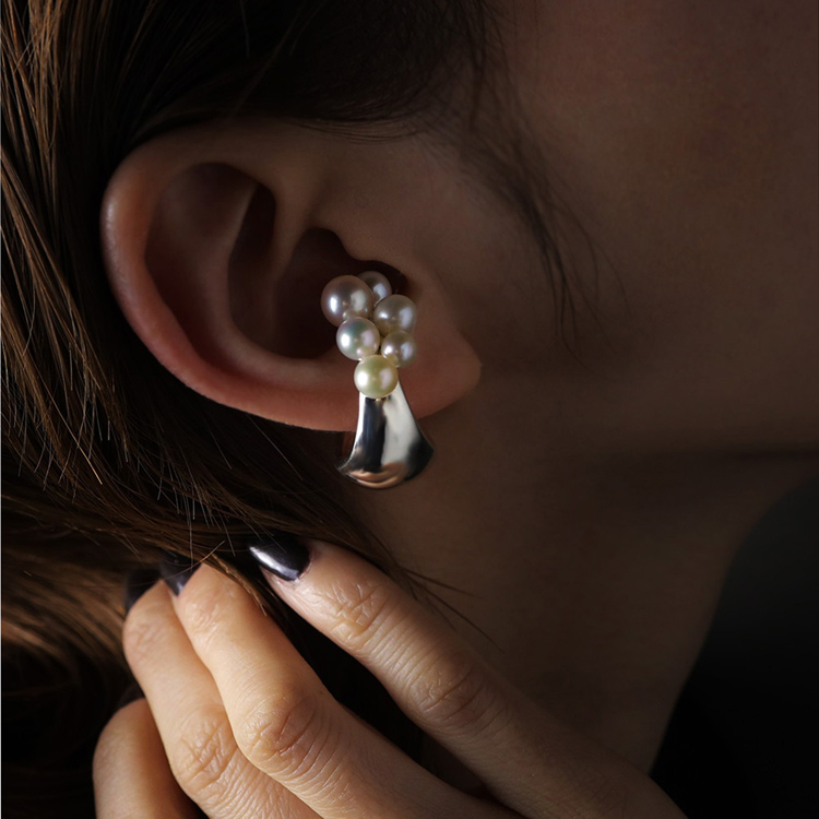e.m. シルバー パール ピアス(片耳用) SILVER925 パールピアス/レディース/メンズ/ギフト（ピアス