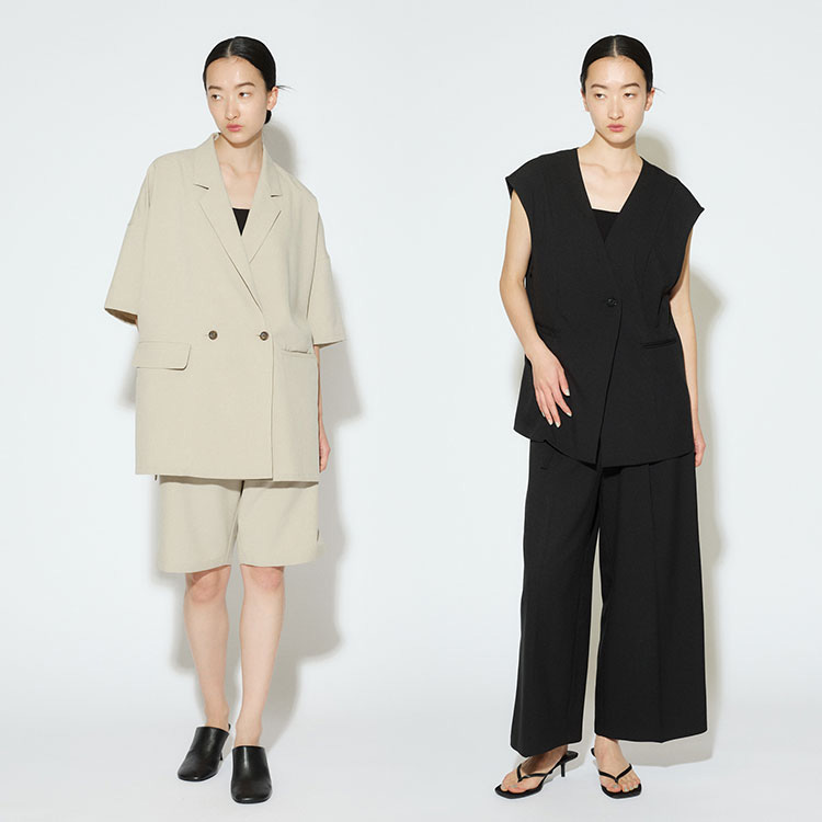 MIDIUMISOLID for Ladies ノーカラーベスト（ベスト