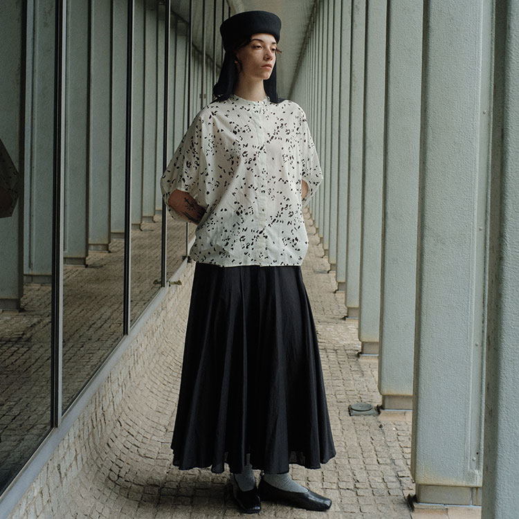 mizuiro ind｜タイルレースシャツ - MARcourt(マーコート MARcourt / マーコート mizuiro ind メンズライクワイドスラックスパンツ