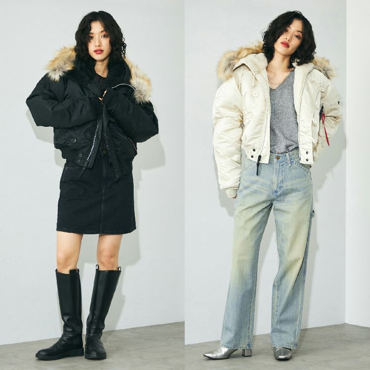 ALPHA JAPAN FIT N-2B短丈エコファーモデル フライトJKT ALPHA JAPAN FIT N-2B 短丈 エコファーモデル フライトJKT