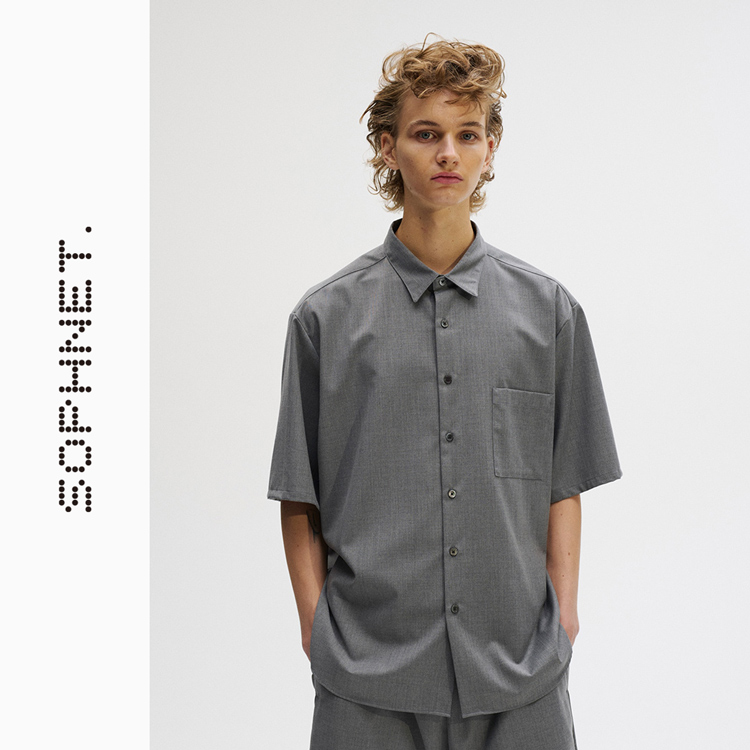SOPHNET.SUMMER WOOL CHECK SHIRT L