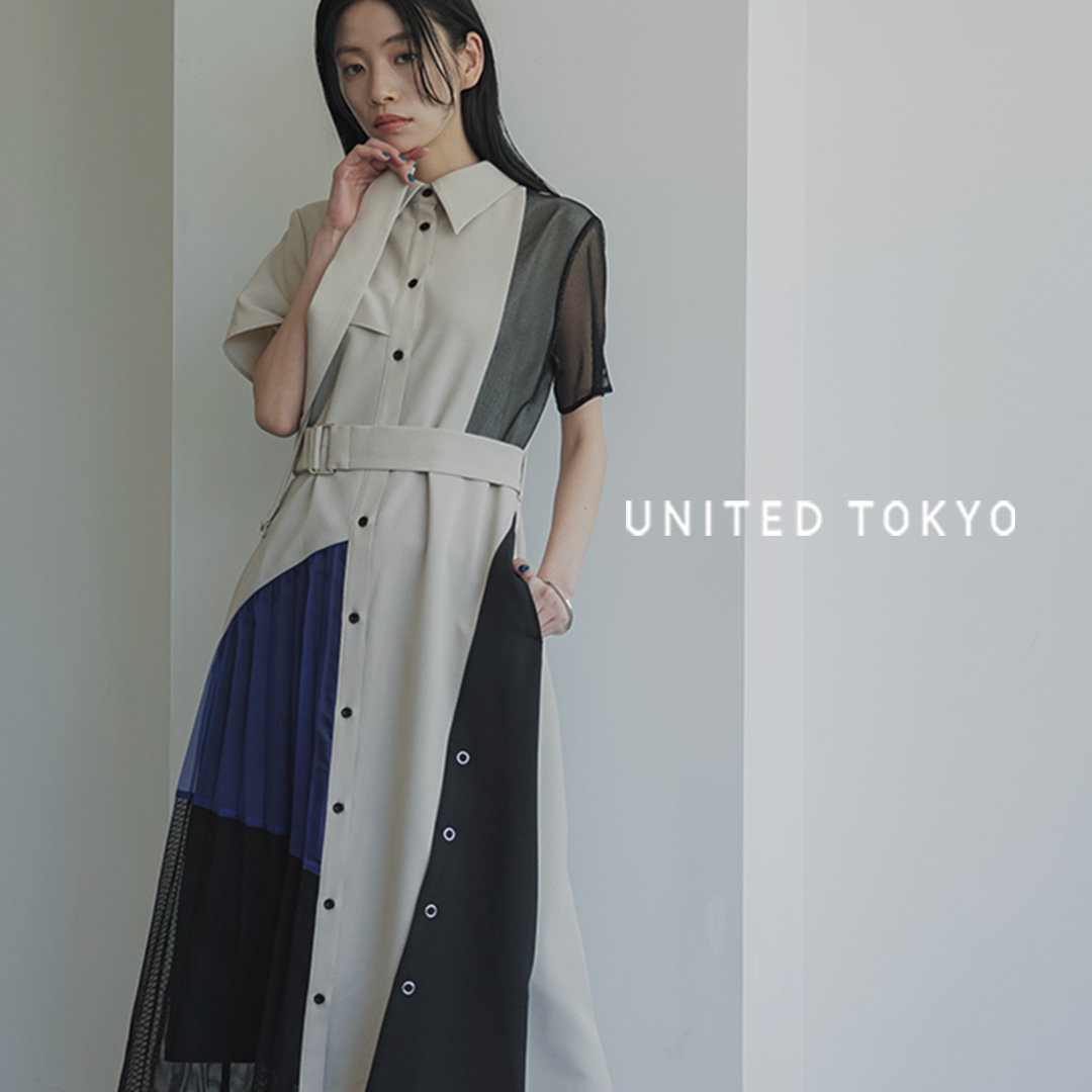 UNITED TOKYO beautility サイドカットフレアーワンピース www