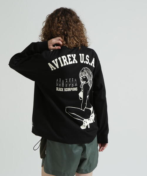 AVIREX WOMANiABbNX E[}j̃Vbvj[XusWEB&DEPOTtBLACK SCORPIONS LONGSLEEVE T-SHIRTv